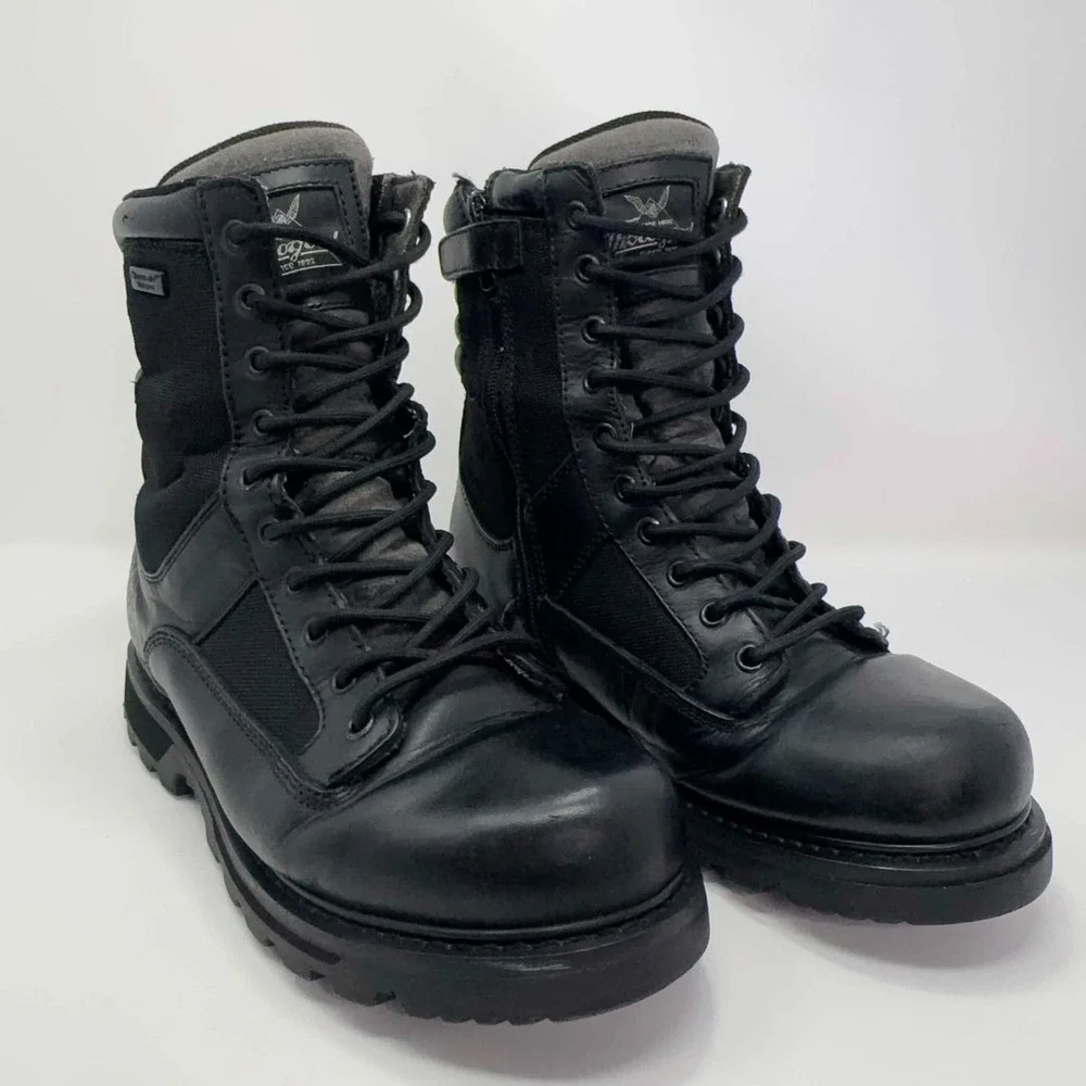 Thorogood 834-6889 Tactical Duty Boots Mens 9M Black Leather Side Zip Waterproof